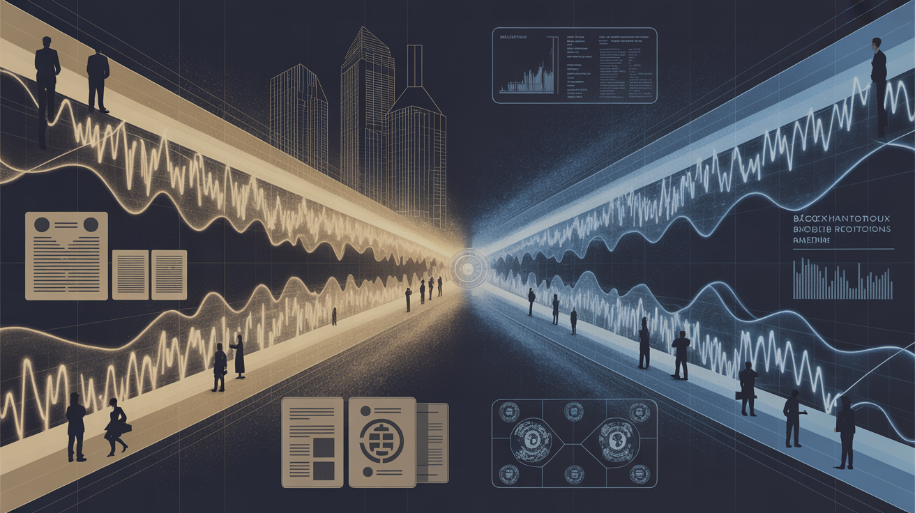 Conceptual image showing institutional adoption of DeFi derivatives and regulatory frameworks
