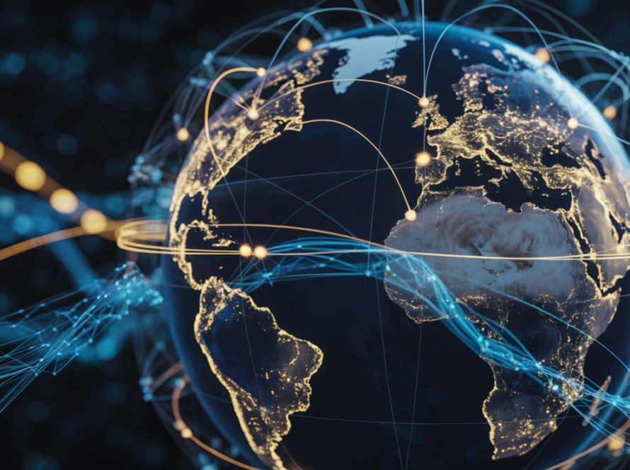 Global map showing sovereign AI infrastructure and geopolitical competition between nations