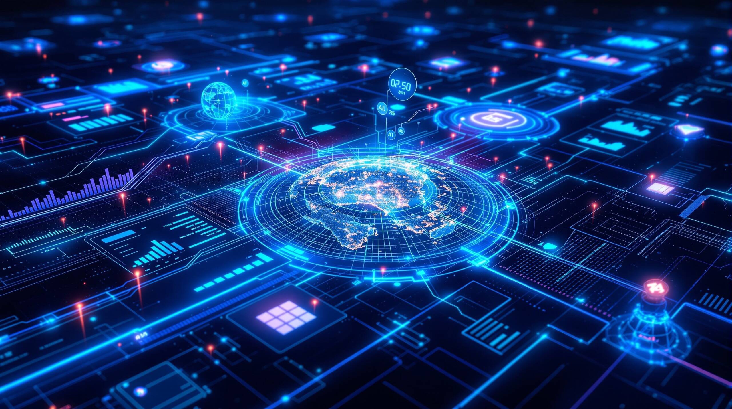 AI systems processing and analyzing satellite data in real-time